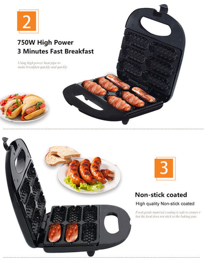 Home Hot Dog & Sausage Frying Machine – Non-Stick Electric Grill